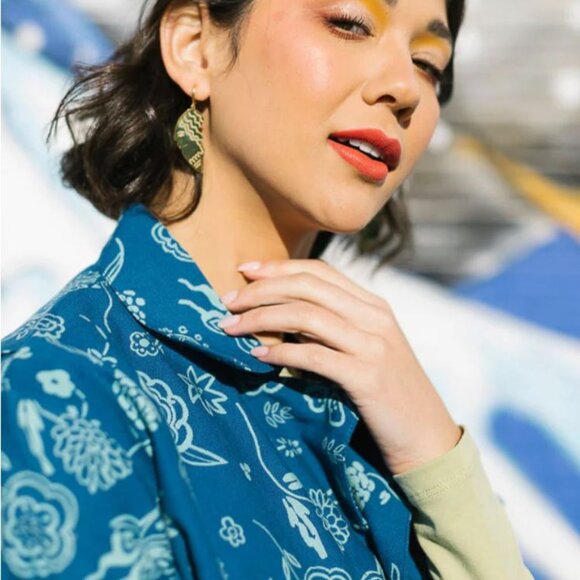 Blue Floral Jumpsuit | Printed jumpsuit | Boiler-suit | Romper | Batik size Sm - Picture 5 of 7